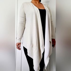 Banana Republic Women's Gold Lurex Metallic Cardigan Open Front Asymmetrical Med